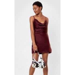 Nastygal brown silk slip dress